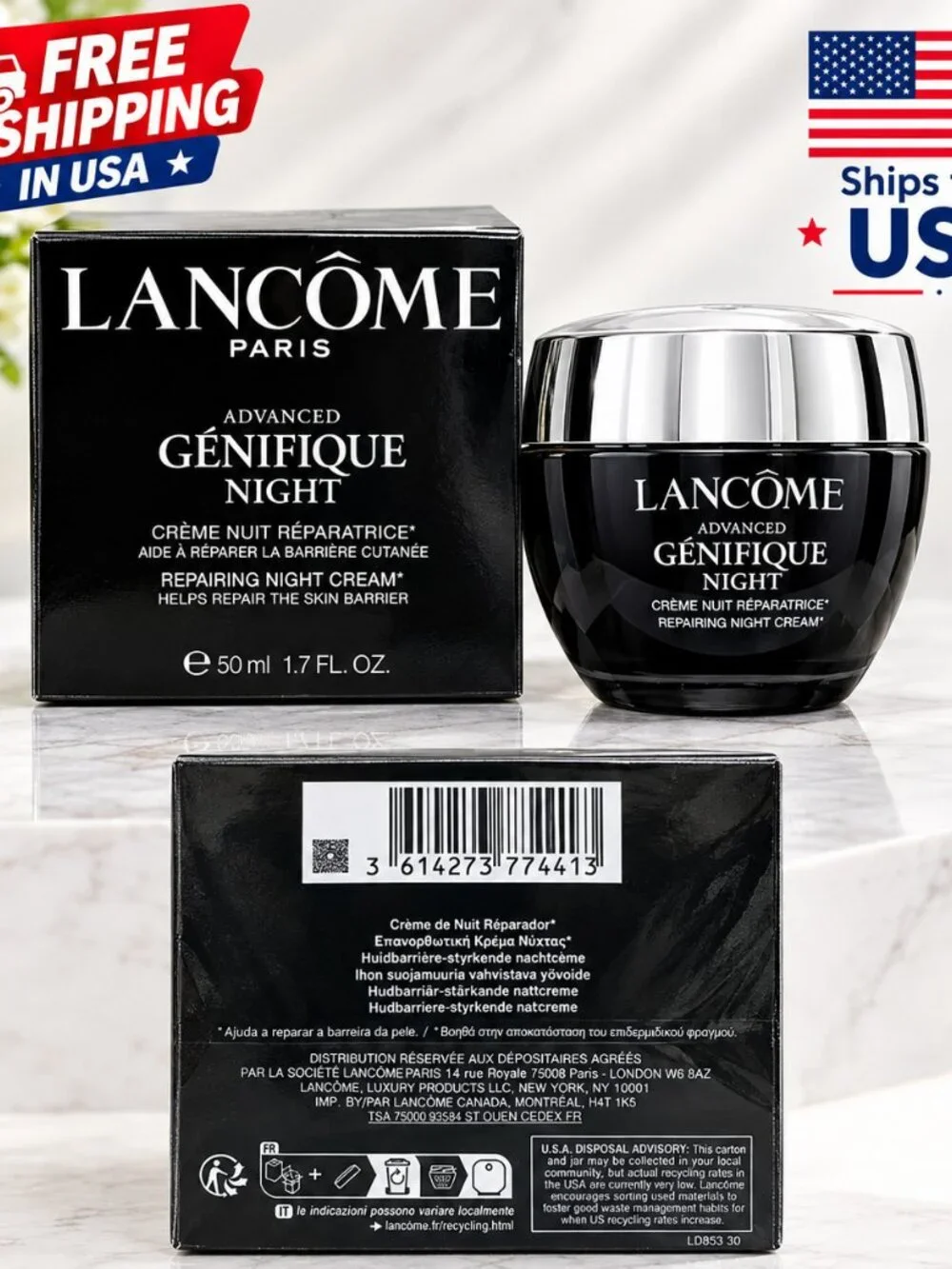 Lancome Génifique Repairing Night Cream 50mL NEW Sealed Hydrating Face Cream